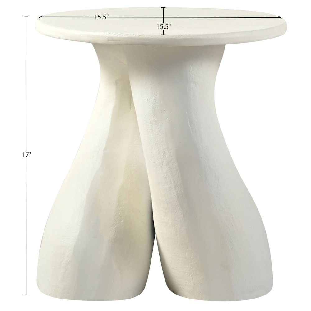 Talence Cream Aluminum End Table, Cream. Picture 3