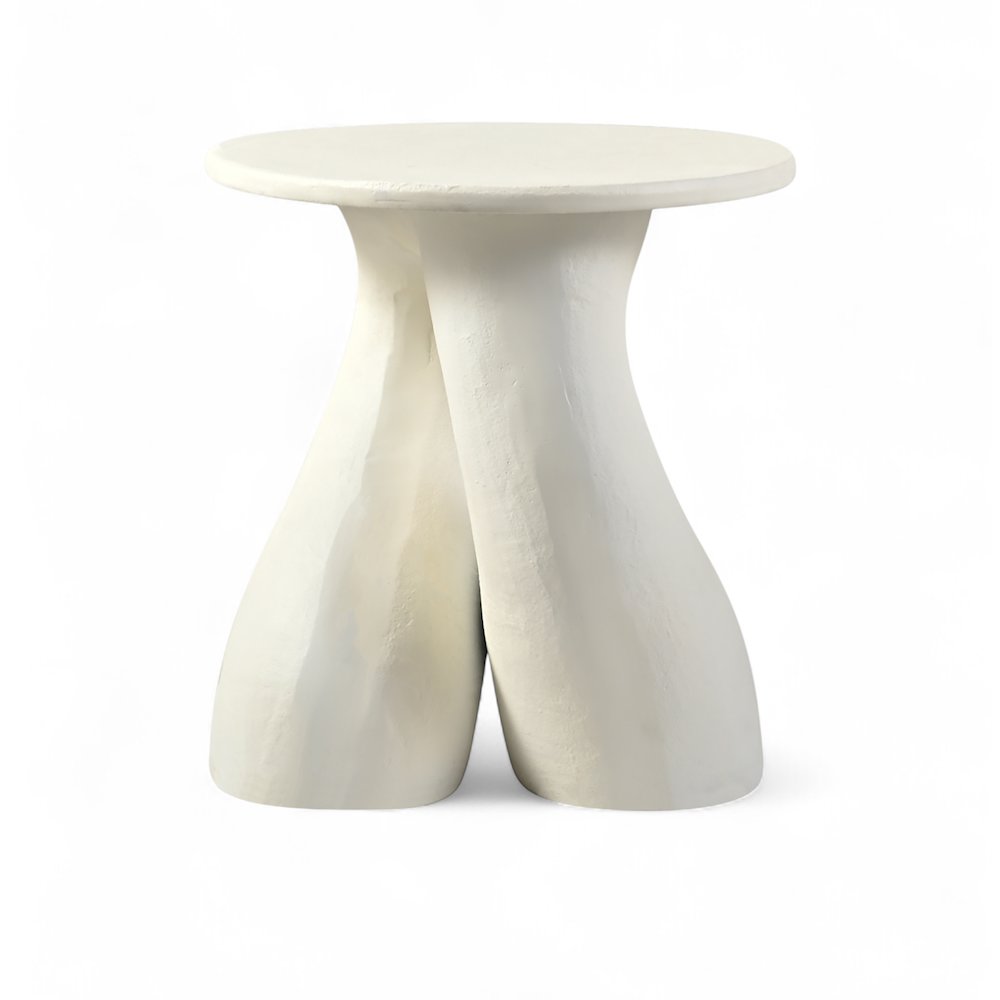 Talence Cream Aluminum End Table, Cream. Picture 1