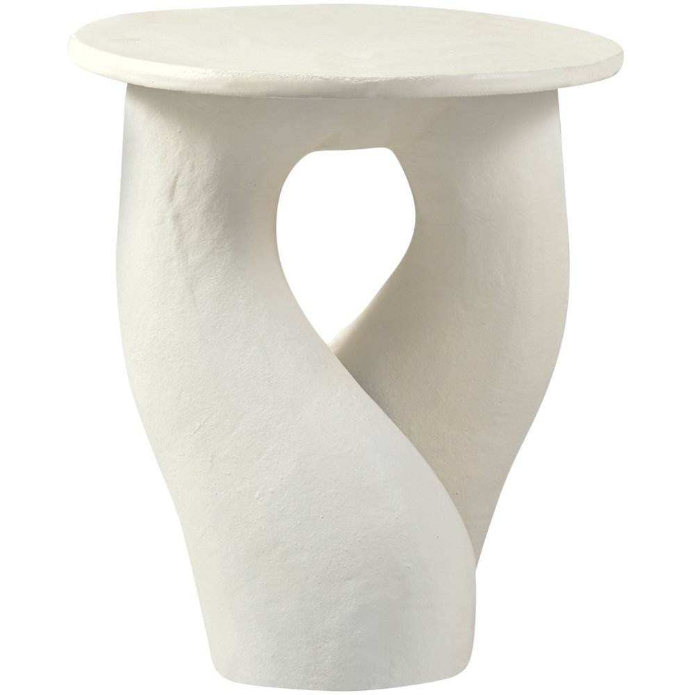 Talence Cream Aluminum End Table, Cream. Picture 2