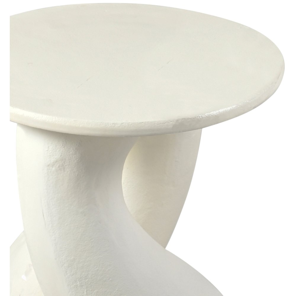 Talence Cream Aluminum End Table, Cream. Picture 6
