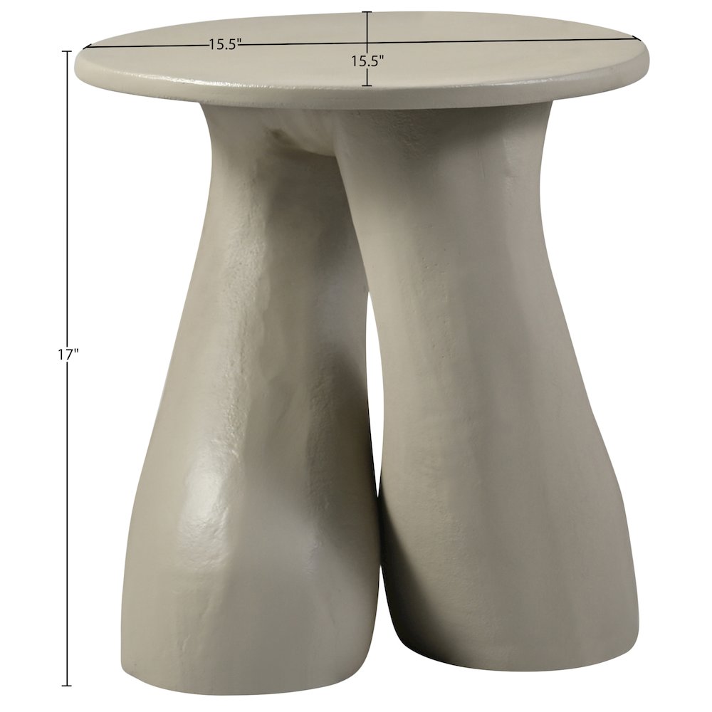 Talence Taupe Aluminum End Table, Taupe. Picture 3