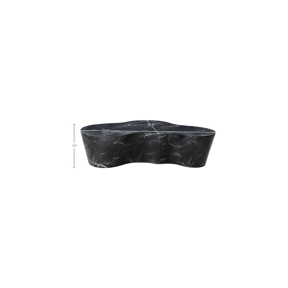 Monza Black Marble Finish Concrete Coffee Table. Picture 7