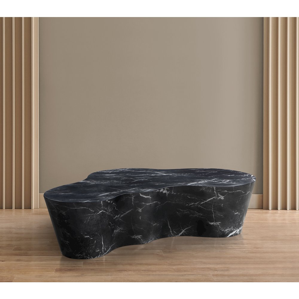 Monza Black Marble Finish Concrete Coffee Table. Picture 2