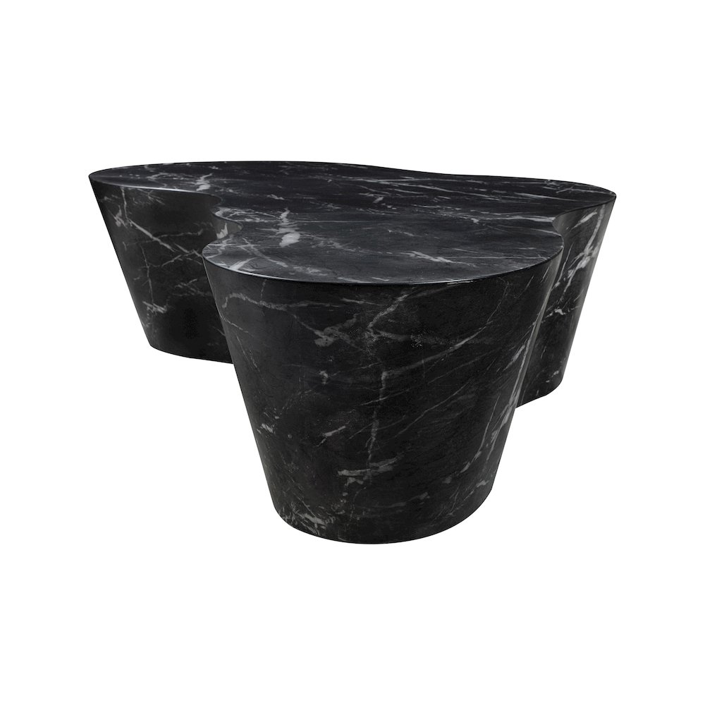 Monza Black Marble Finish Concrete Coffee Table. Picture 3