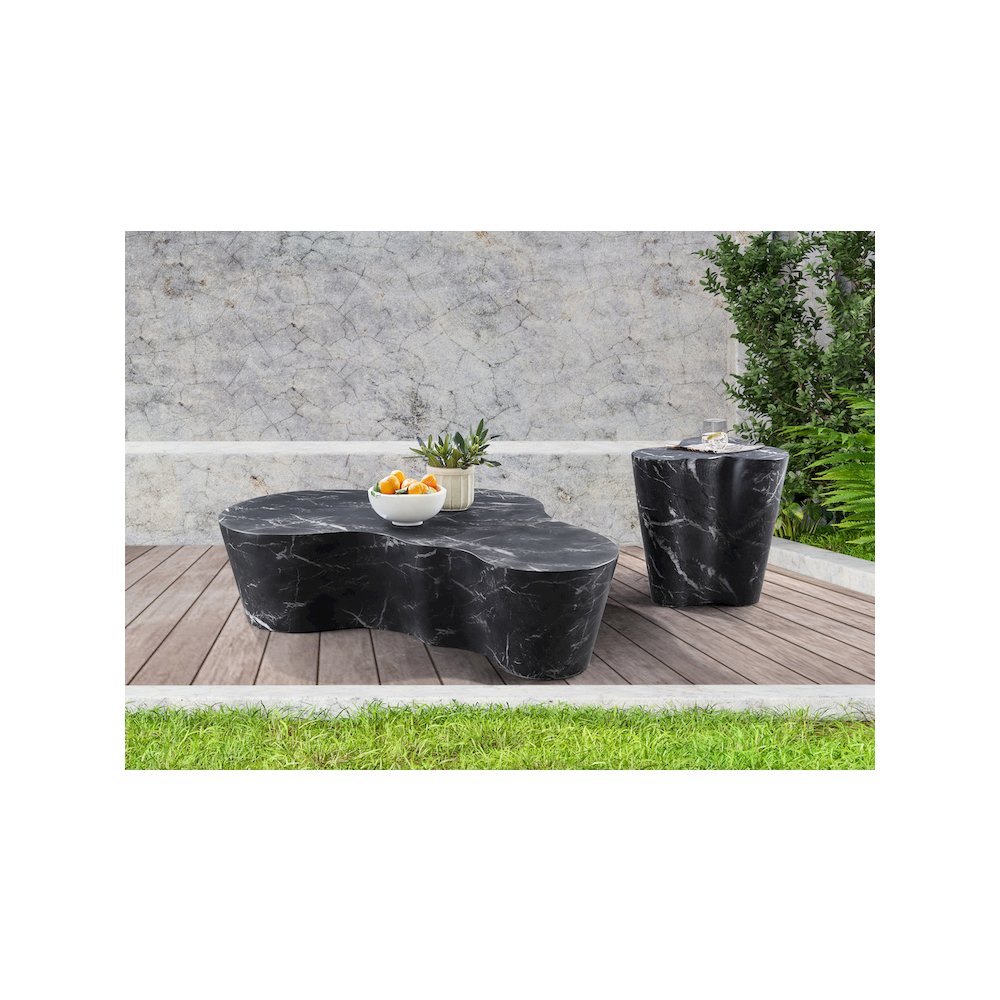 Monza Black Marble Finish Concrete Coffee Table. Picture 6