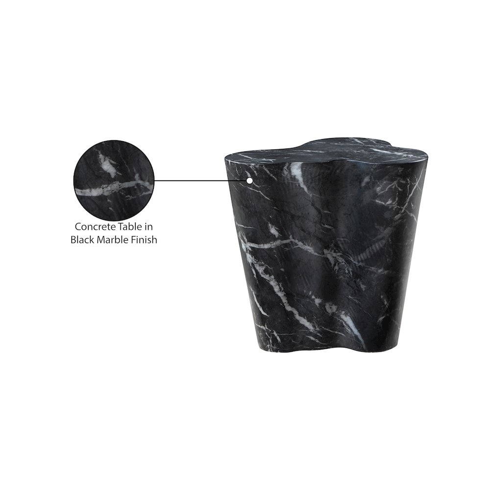 Monza Black Marble Finish Concrete End Table. Picture 8