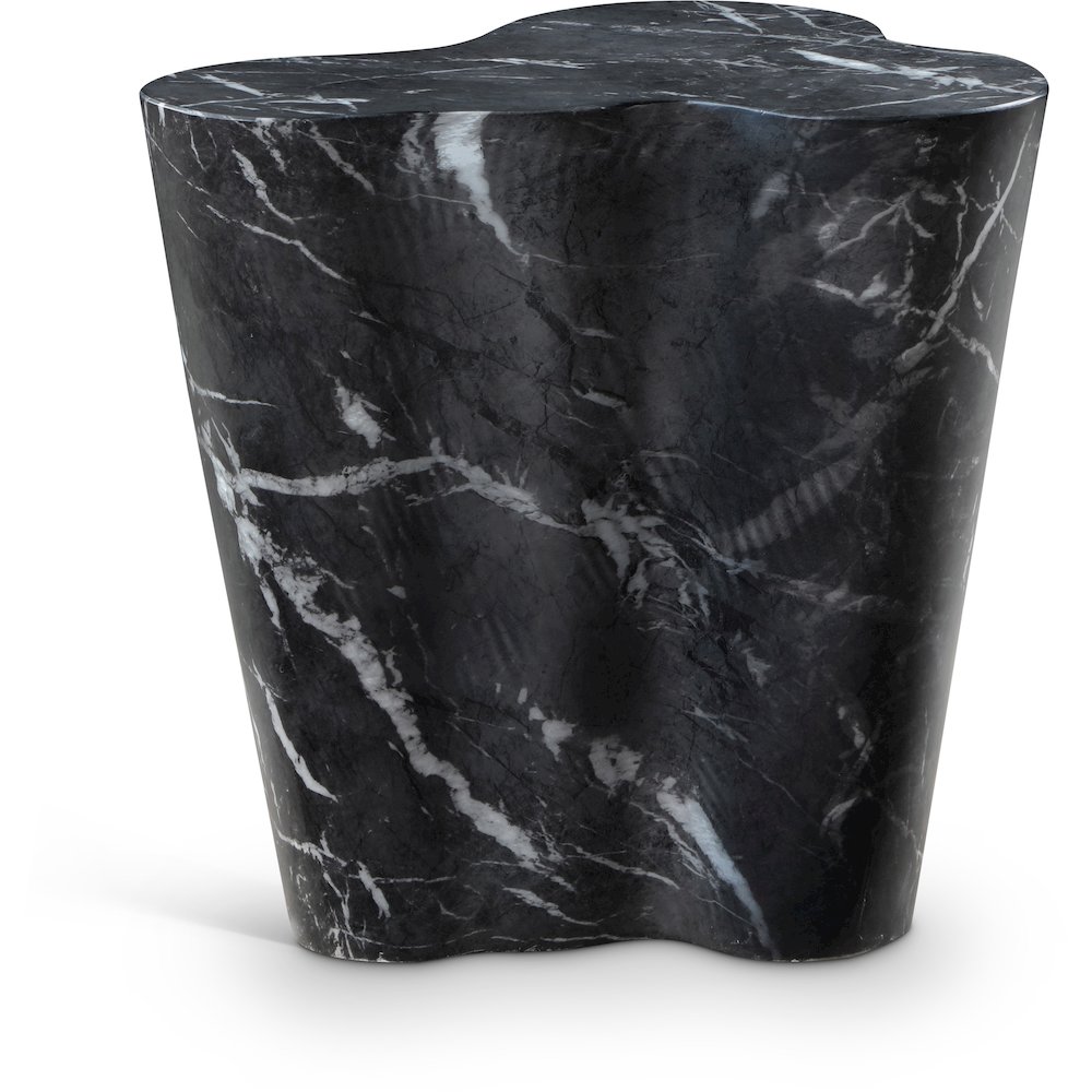 Monza Black Marble Finish Concrete End Table. Picture 1