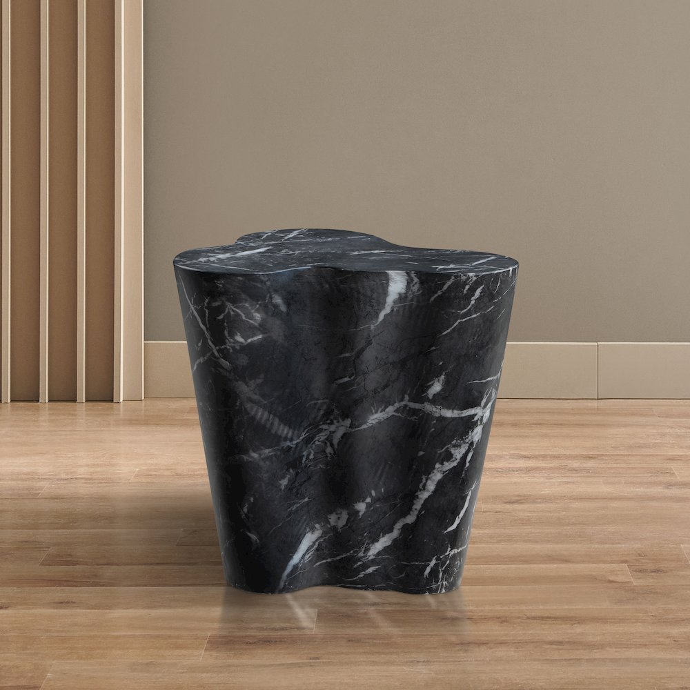 Monza Black Marble Finish Concrete End Table. Picture 2