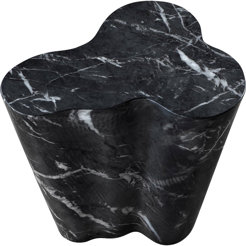 Monza Black Marble Finish Concrete End Table. Picture 5