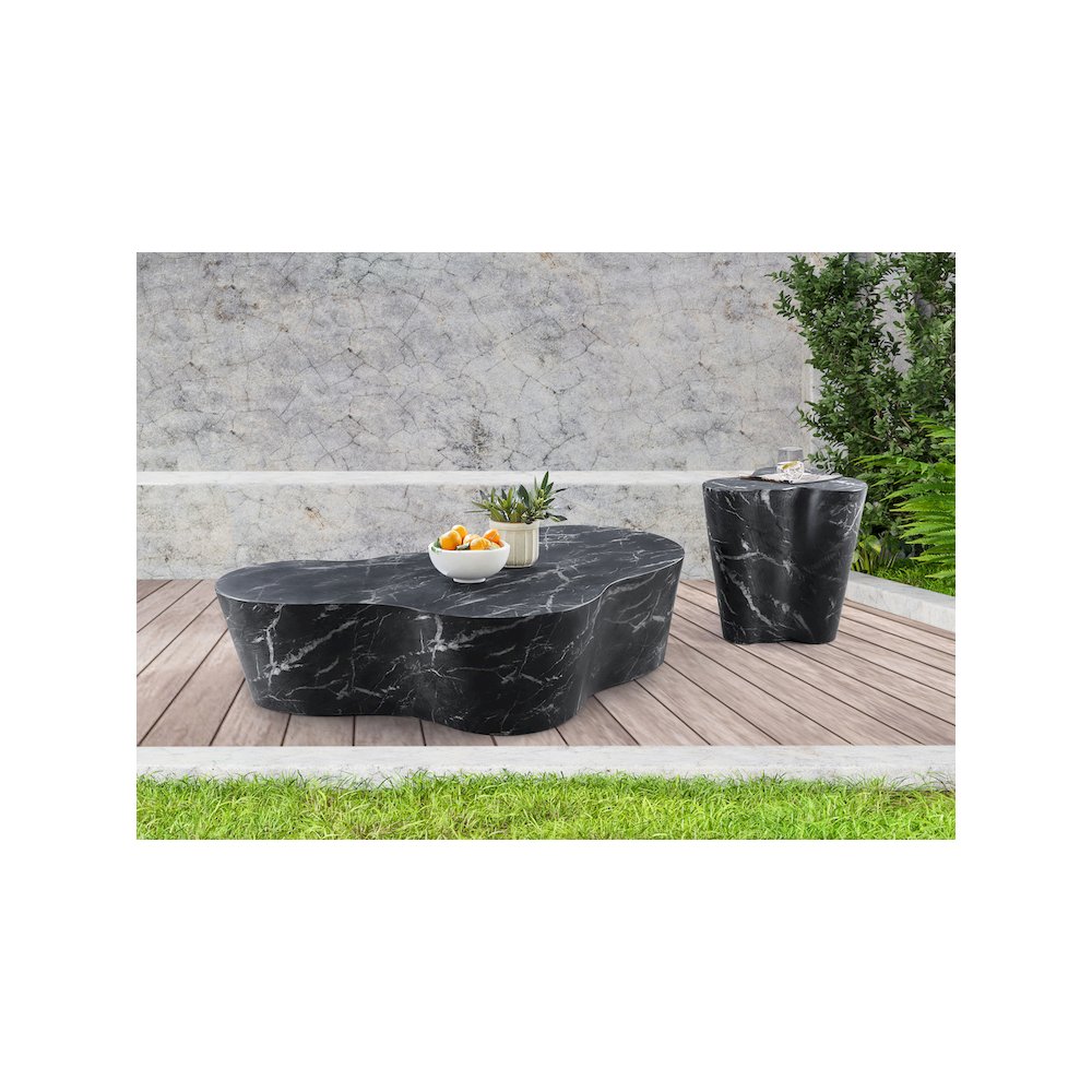 Monza Black Marble Finish Concrete End Table. Picture 6