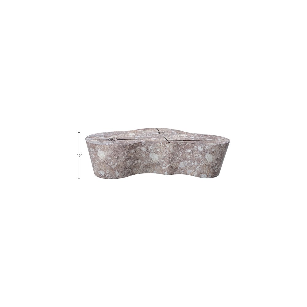 Monza Brown Marble Finish Concrete Coffee Table. Picture 7