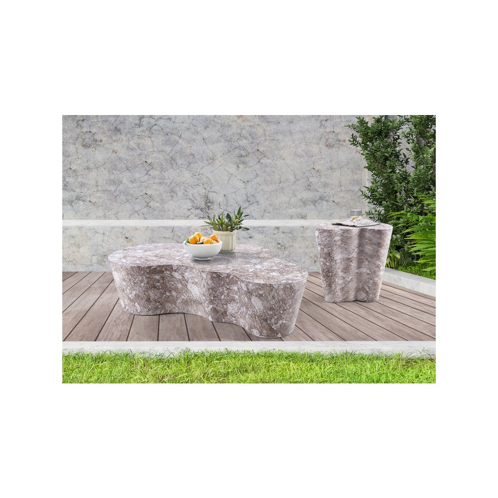 Monza Brown Marble Finish Concrete Coffee Table. Picture 6