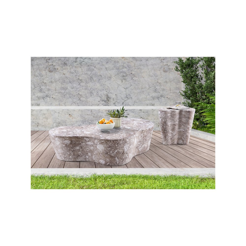 Monza Brown Marble Finish Concrete End Table. Picture 6