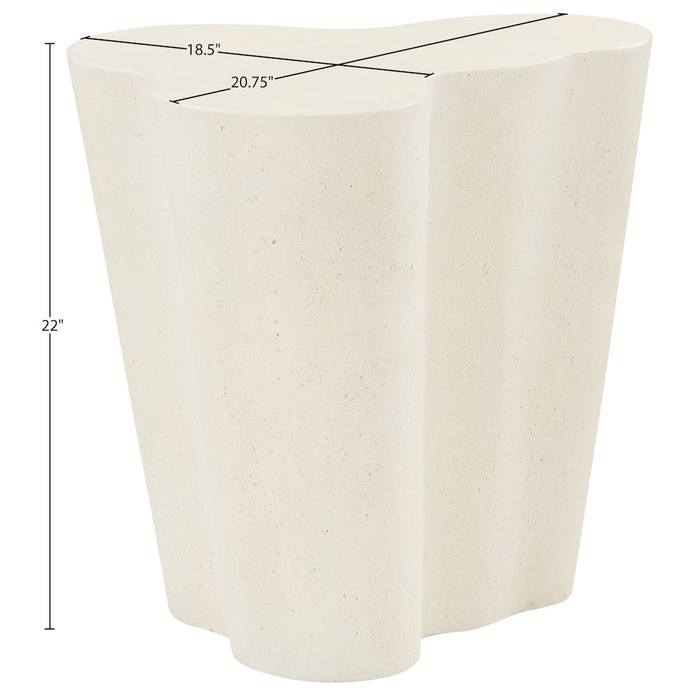 Monza Cream Concrete And Fiberglass Indoor / Outdoor End Table. Picture 6