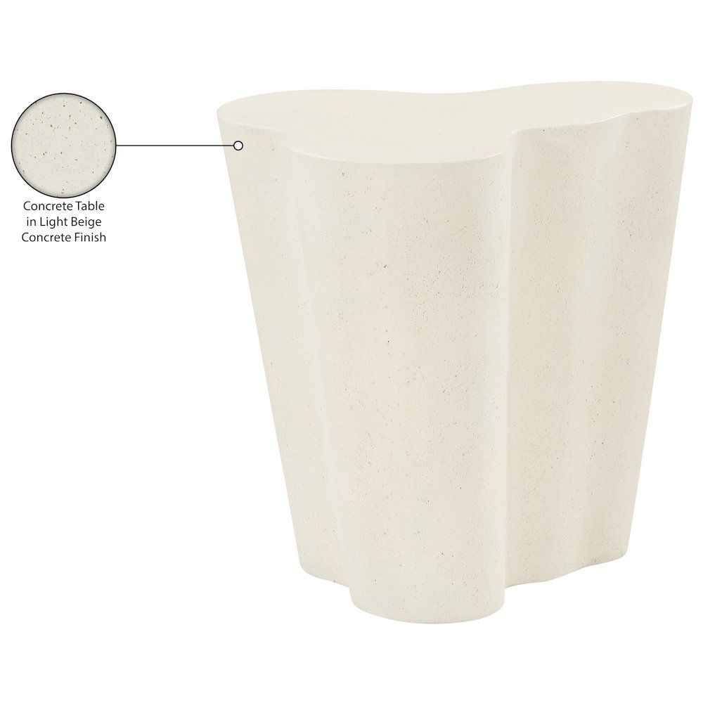 Monza Cream Concrete And Fiberglass Indoor / Outdoor End Table. Picture 7