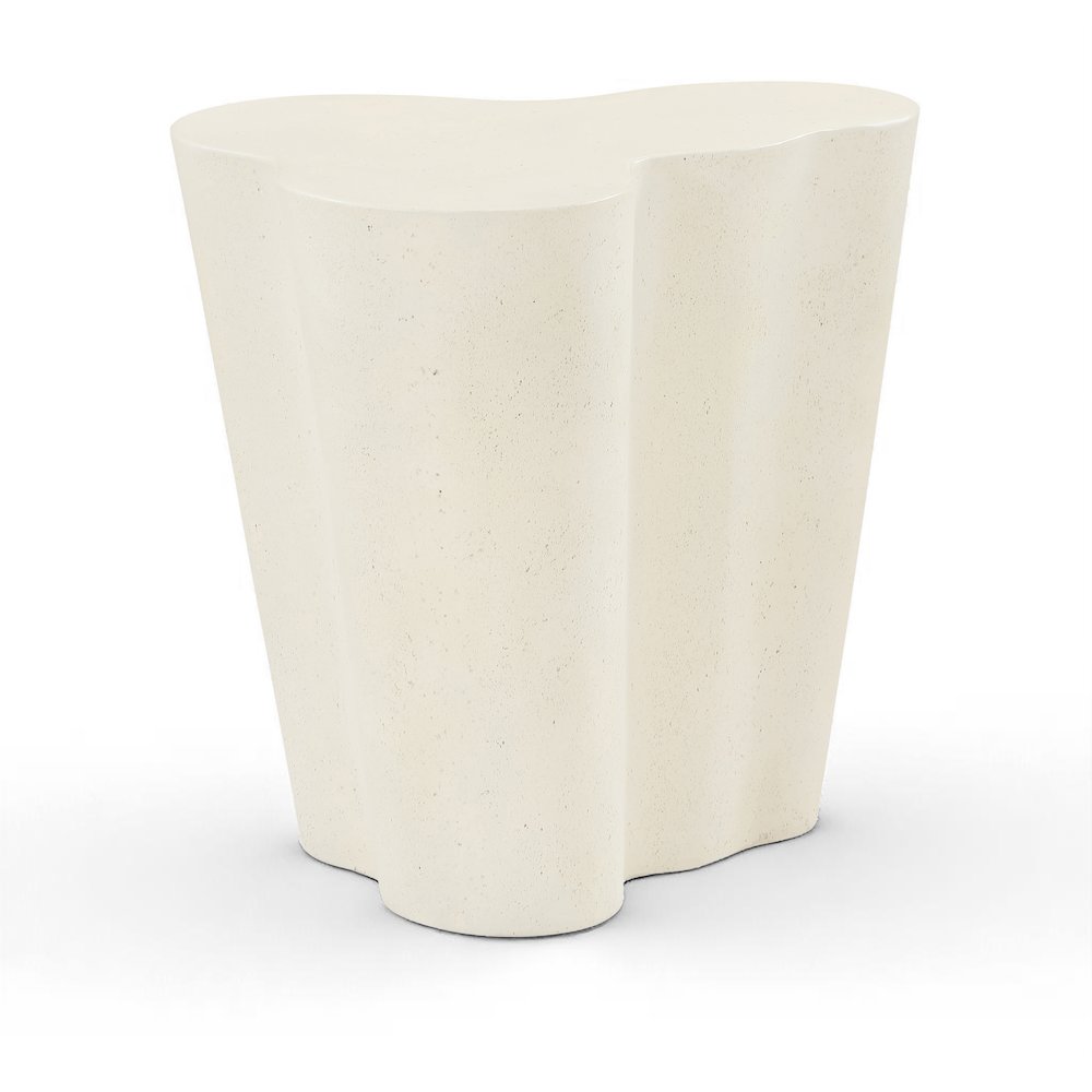Monza Cream Concrete And Fiberglass Indoor / Outdoor End Table. Picture 1