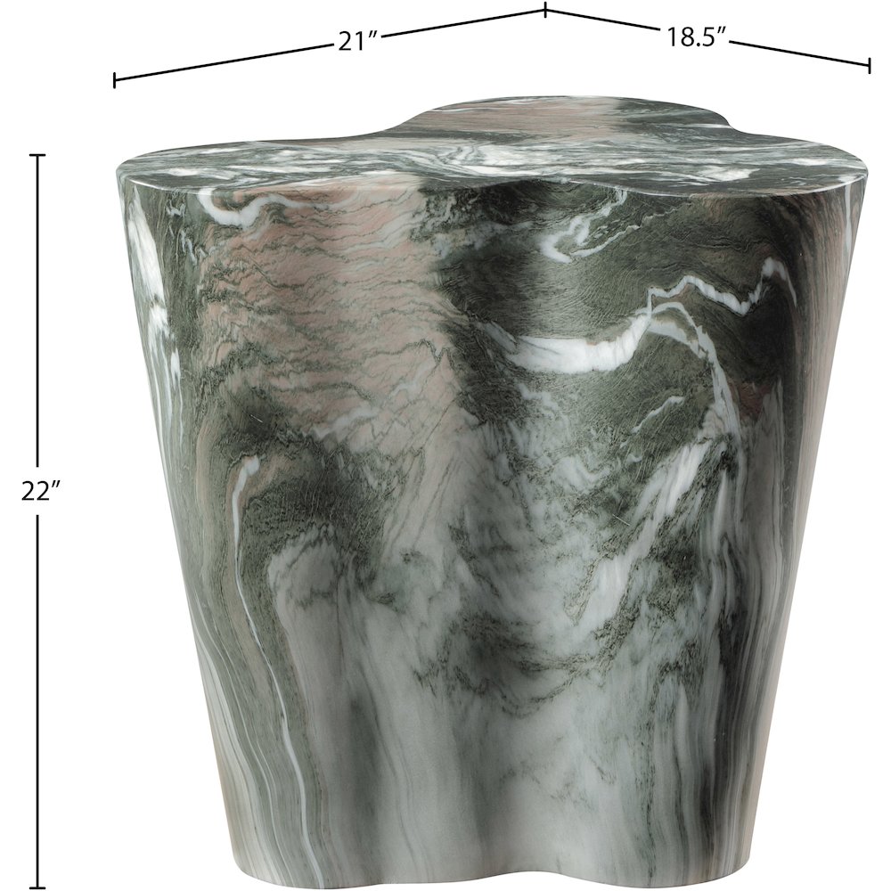 Monza Green Marble Finish Concrete End Table. Picture 7