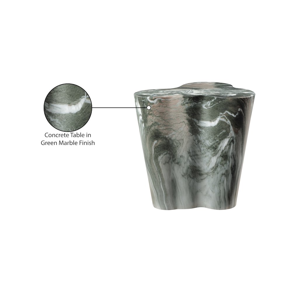 Monza Green Marble Finish Concrete End Table. Picture 8