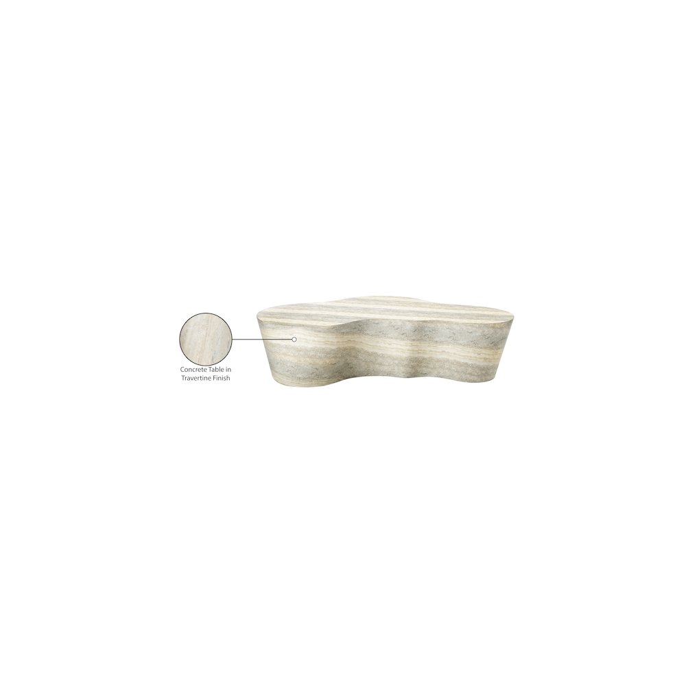 Monza Travertine Travertine Finish Concrete Coffee Table. Picture 8