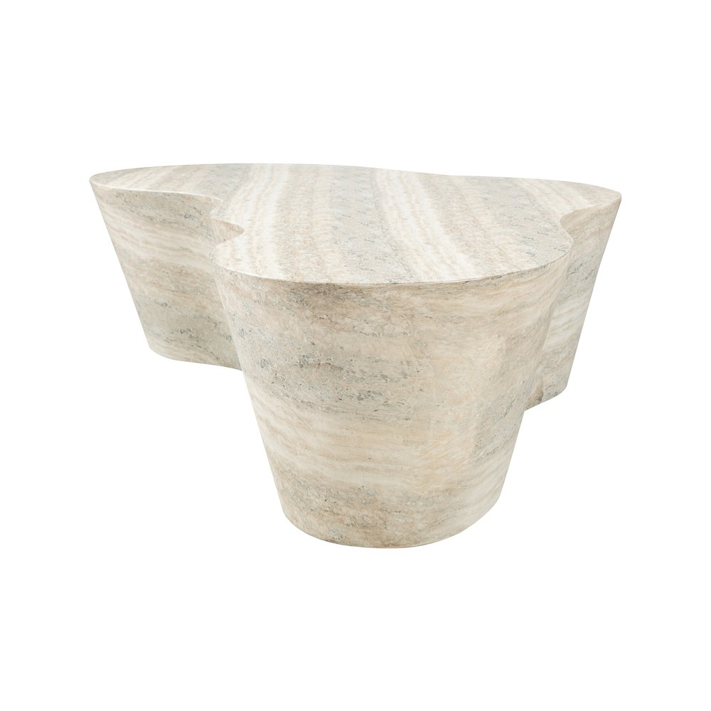 Monza Travertine Travertine Finish Concrete Coffee Table. Picture 4