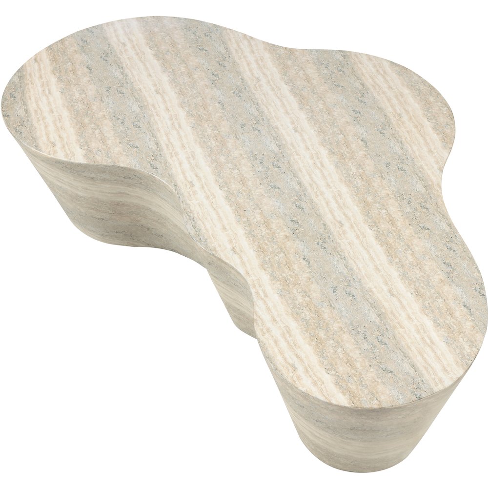 Monza Travertine Travertine Finish Concrete Coffee Table. Picture 5