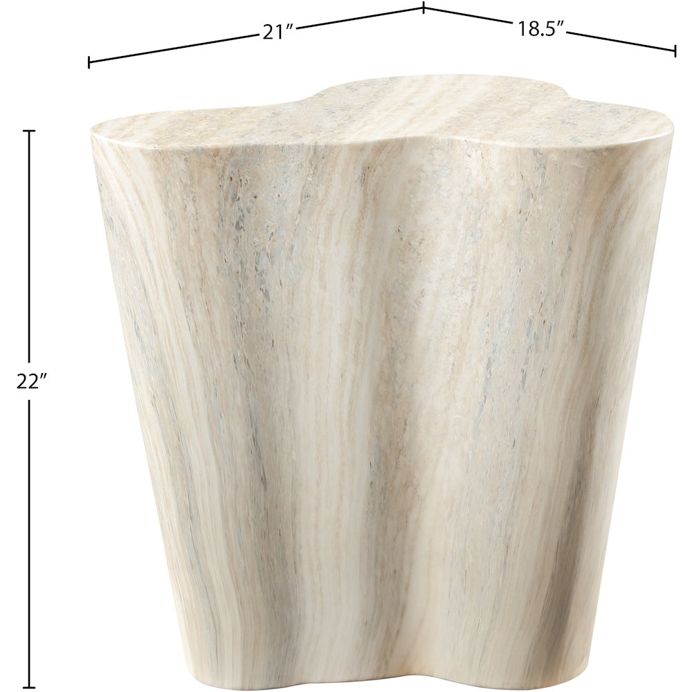 Monza Travertine Travertine Finish Concrete End Table. Picture 7