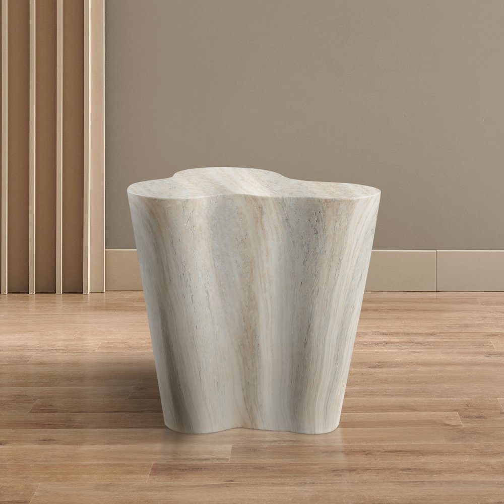 Monza Travertine Travertine Finish Concrete End Table. Picture 2