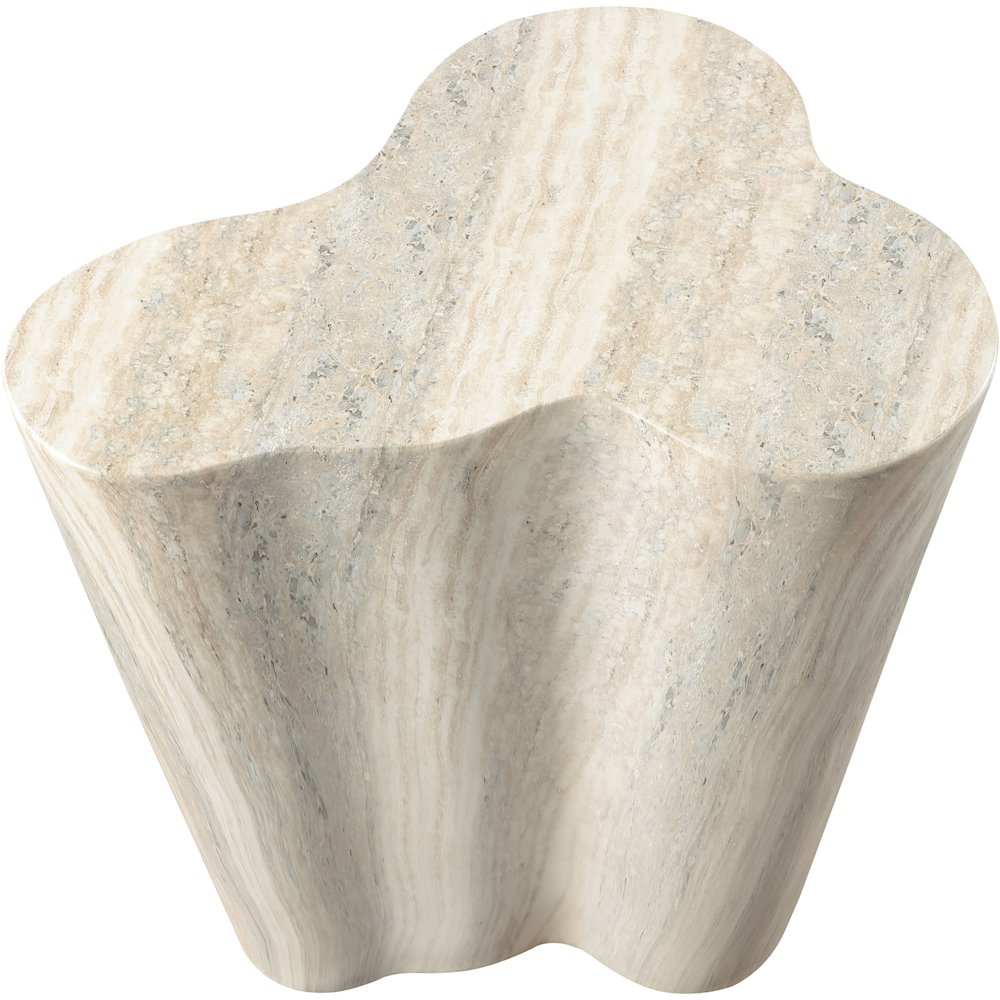 Monza Travertine Travertine Finish Concrete End Table. Picture 5