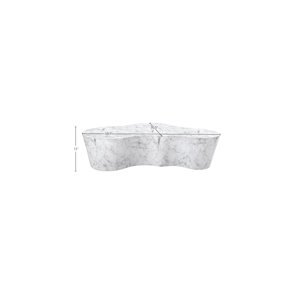 Monza White Marble Finish Concrete Coffee Table. Picture 7
