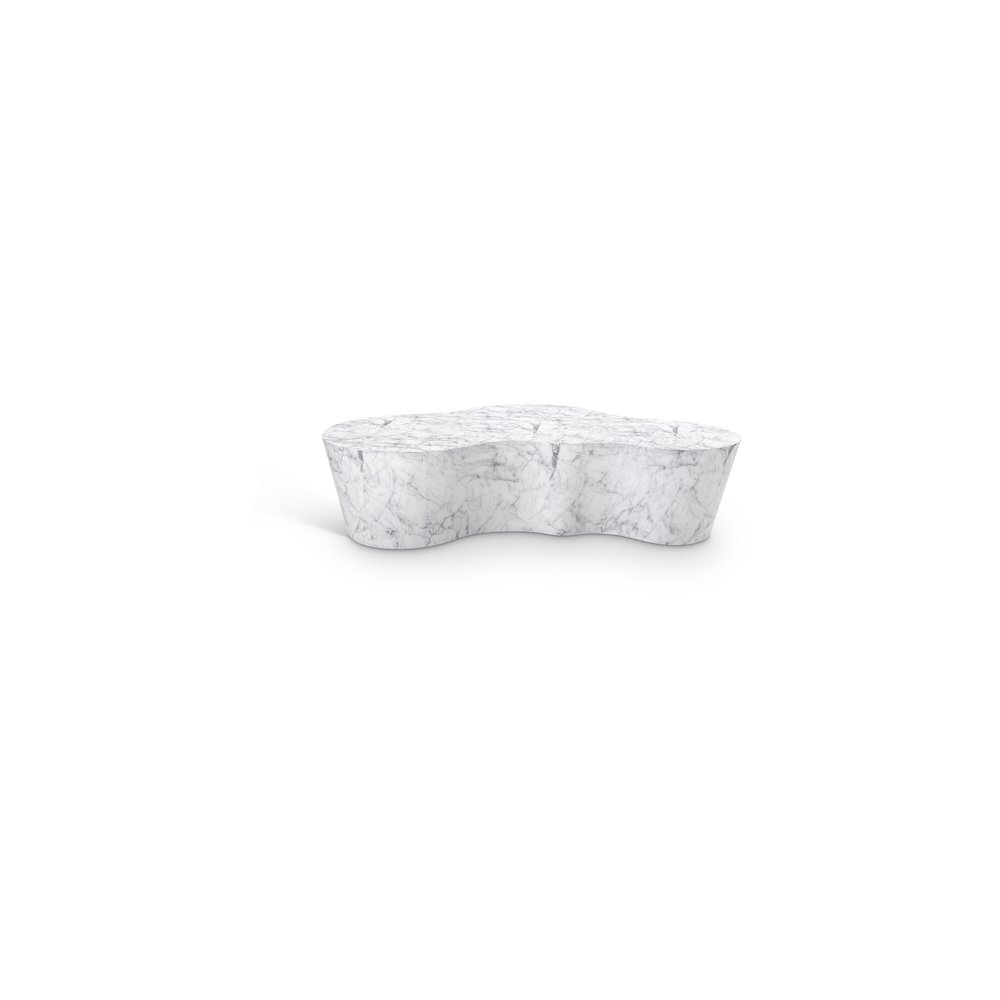 Monza White Marble Finish Concrete Coffee Table. Picture 1