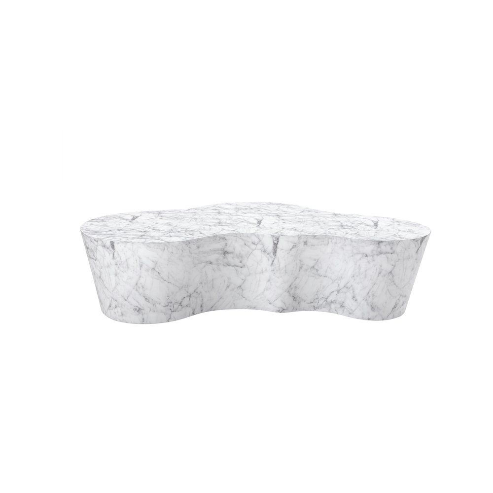 Monza White Marble Finish Concrete Coffee Table. Picture 3