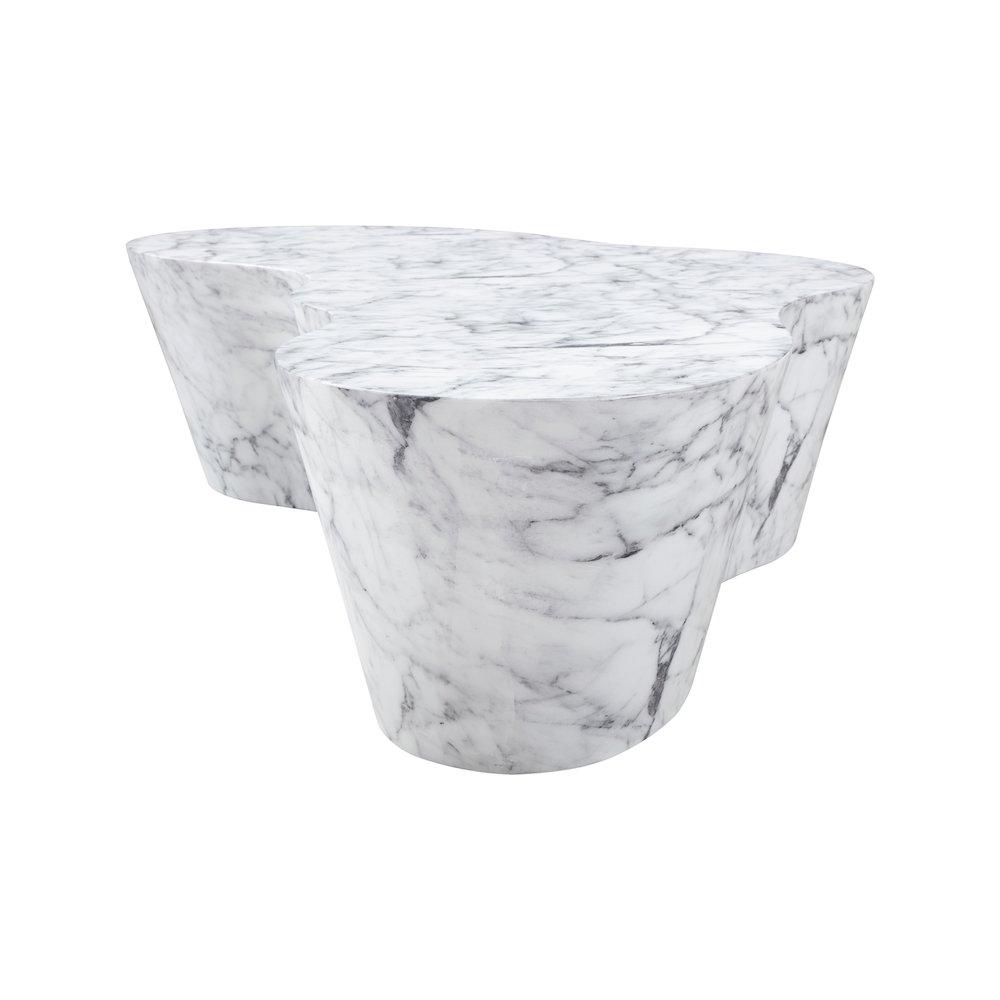 Monza White Marble Finish Concrete Coffee Table. Picture 4