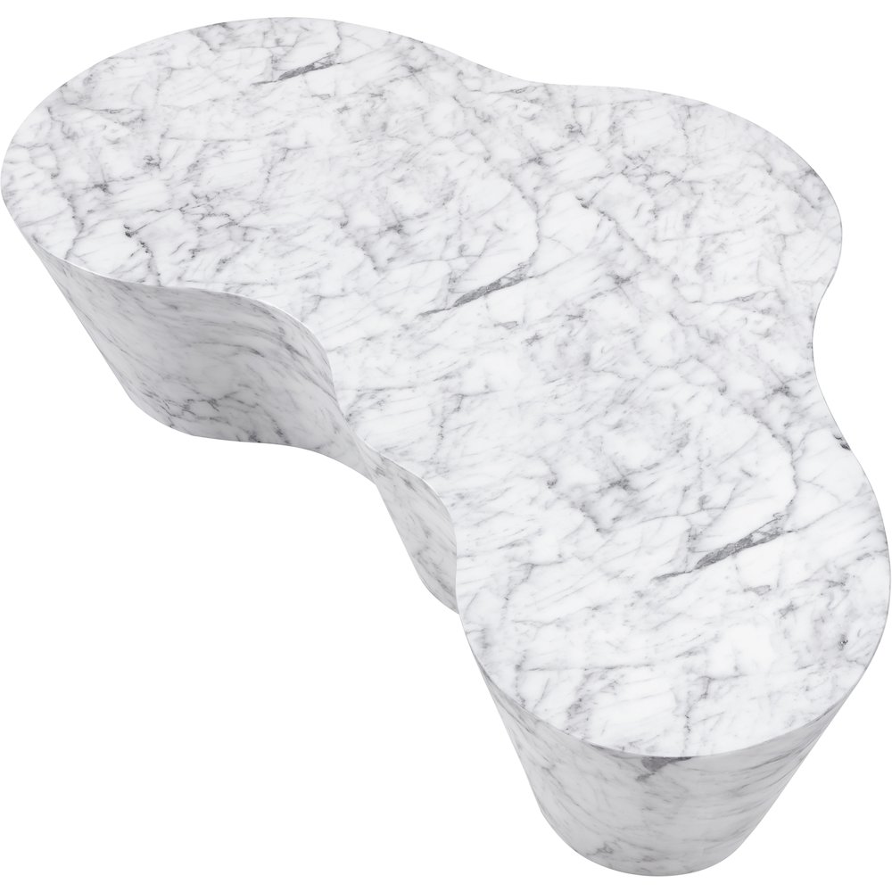 Monza White Marble Finish Concrete Coffee Table. Picture 5