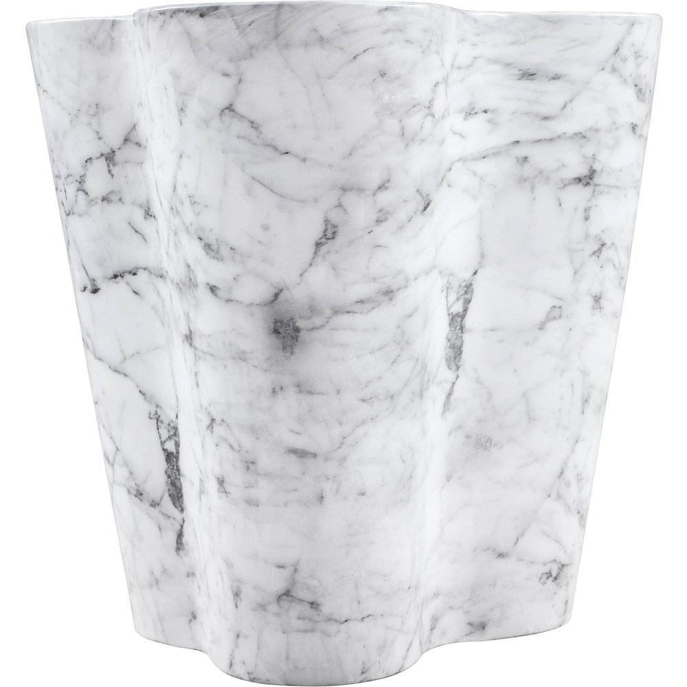 Monza White Marble Finish Concrete End Table. Picture 3
