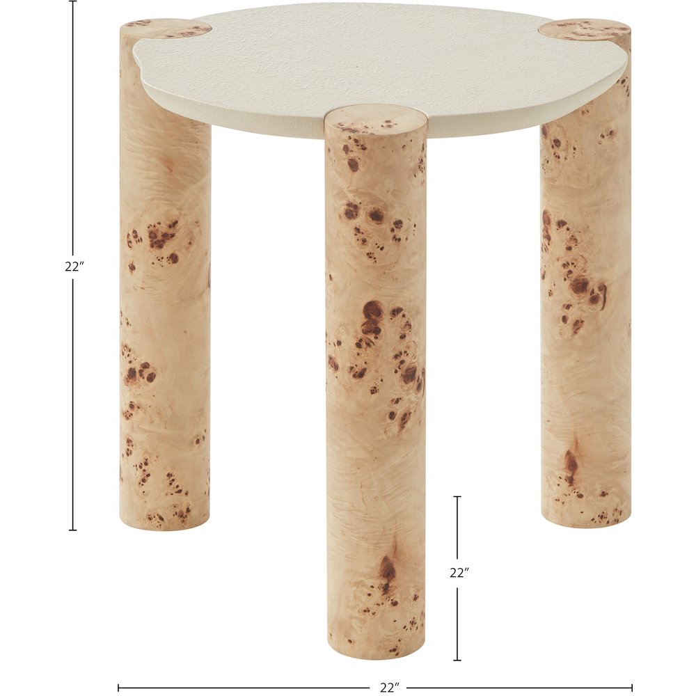 Thor Natural Burl Wood End Table. Picture 5