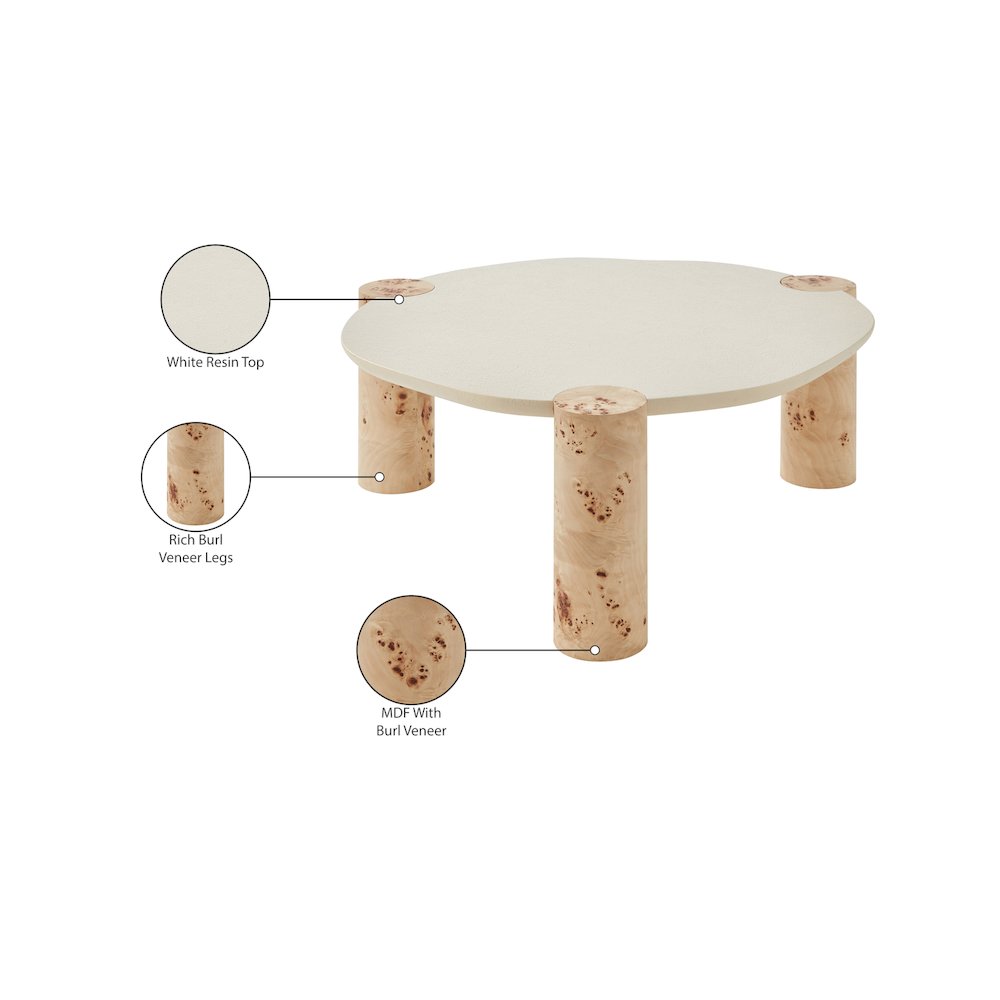 Thor Natural Burl Wood Coffee Table. Picture 6