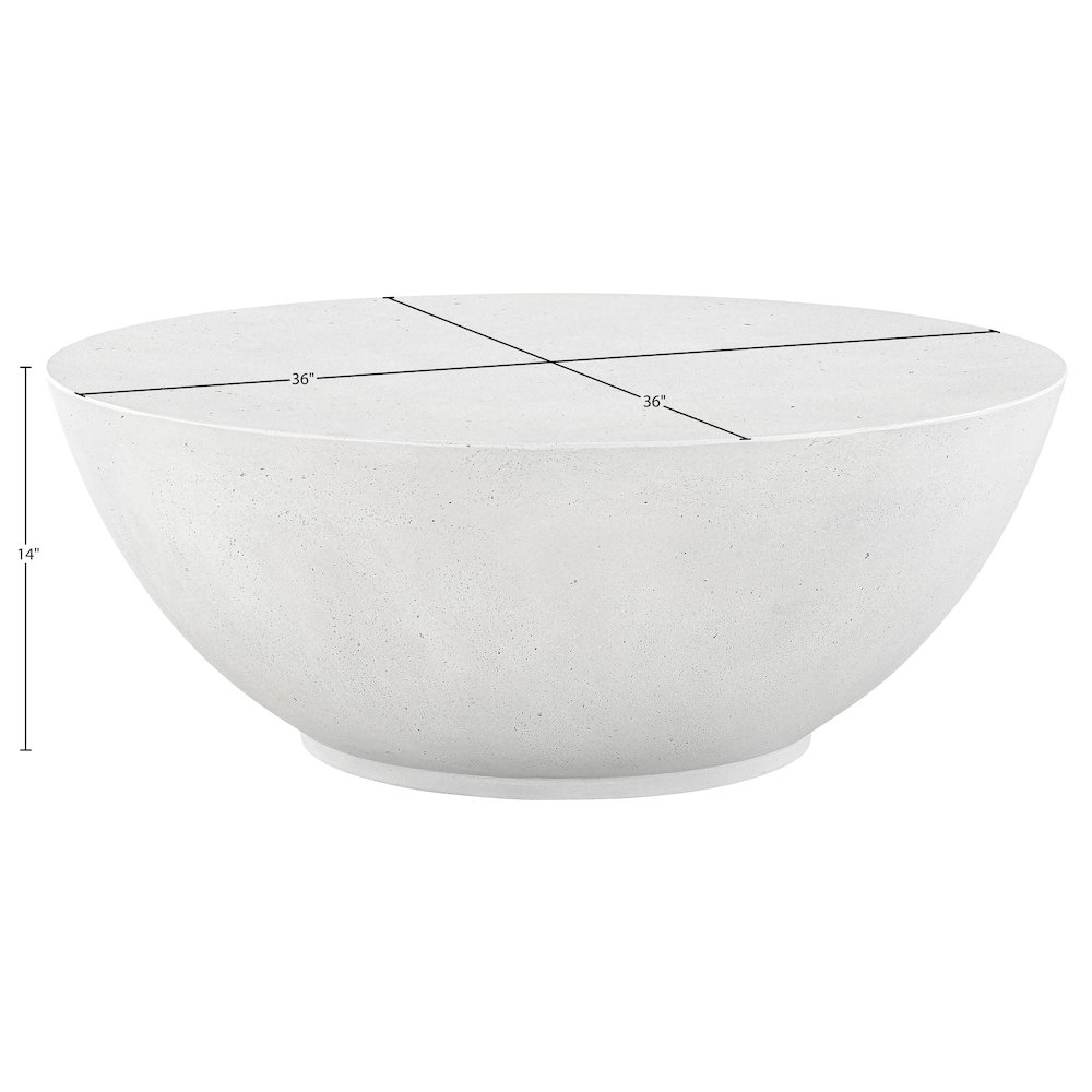 Reggio White Concrete Indoor/Outdoor Coffee Table. Picture 8