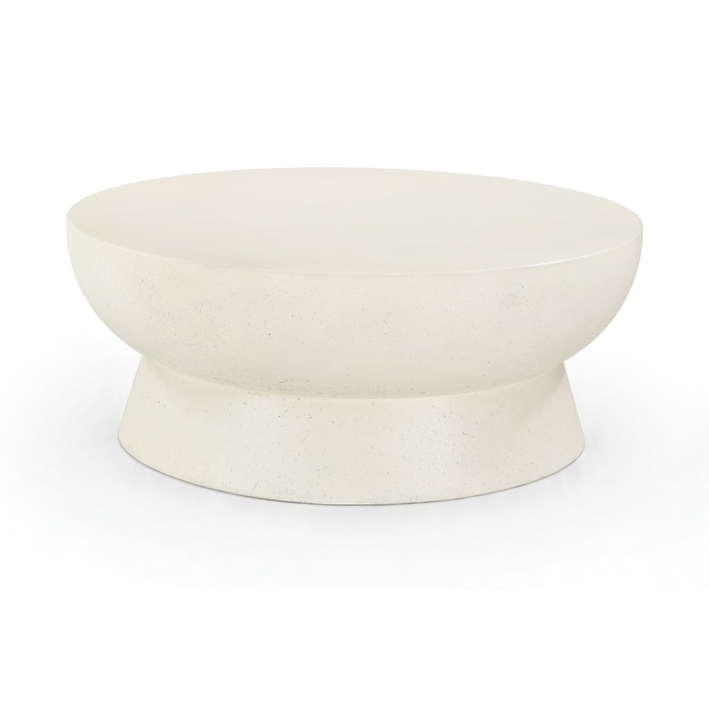 Avaya Cream Concrete And Fiberglass Indoor / Outdoor Coffee Table. Picture 1