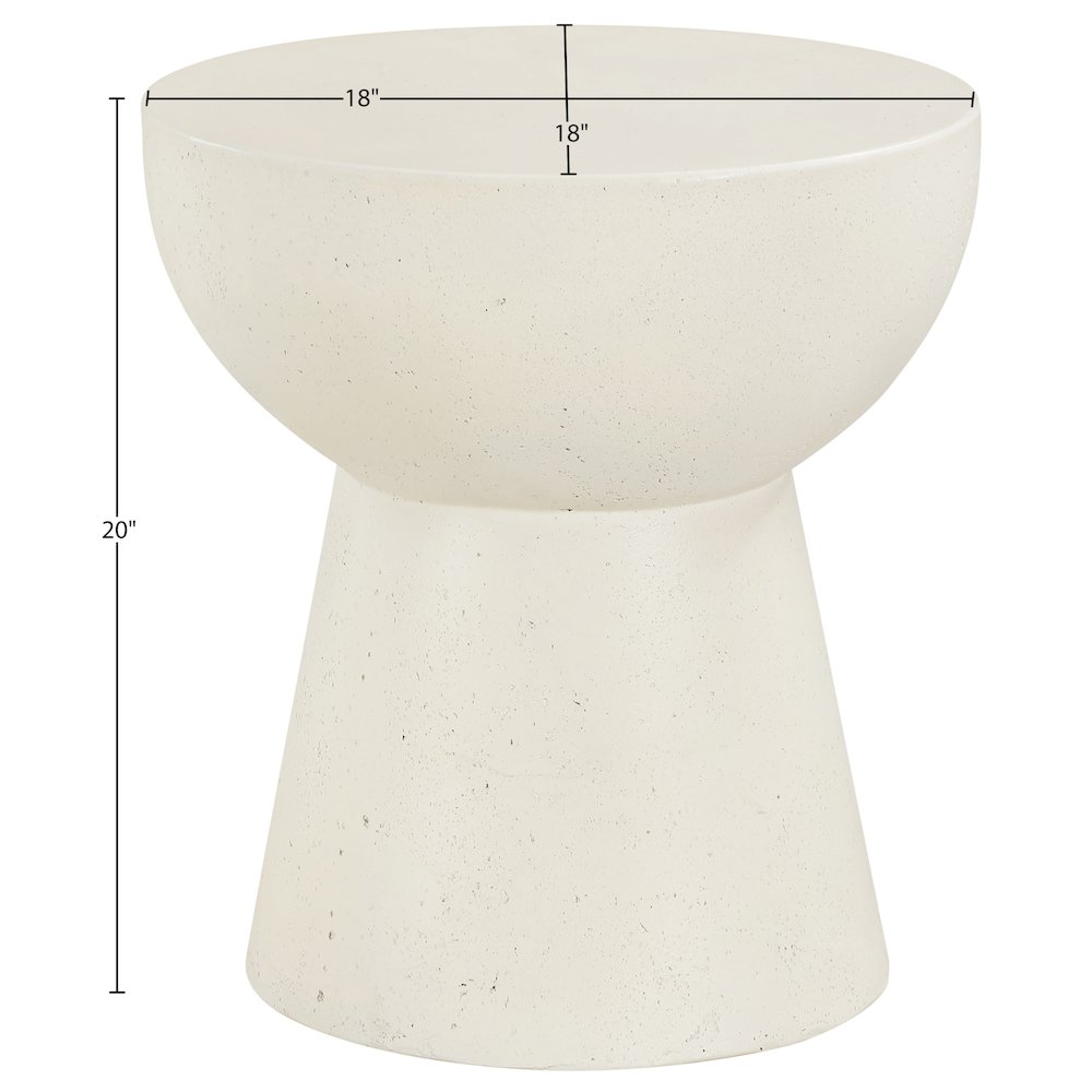 Avaya Cream Concrete And Fiberglass Indoor / Outdoor End Table. Picture 5