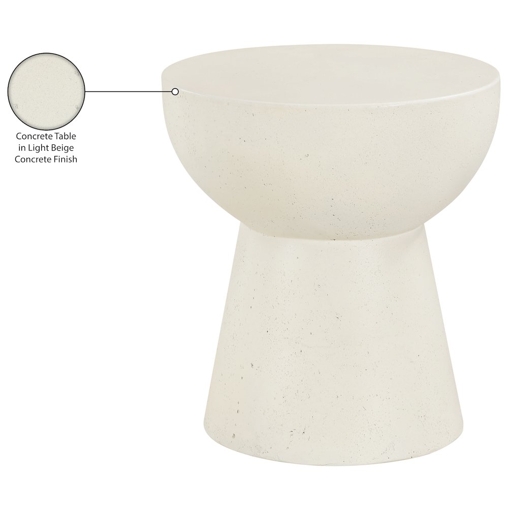 Avaya Cream Concrete And Fiberglass Indoor / Outdoor End Table. Picture 6