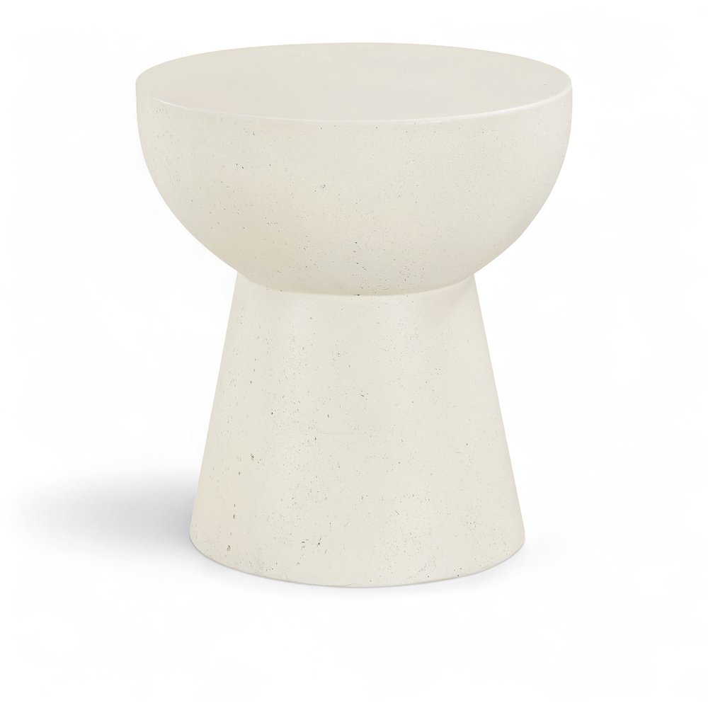 Avaya Cream Concrete And Fiberglass Indoor / Outdoor End Table. Picture 1