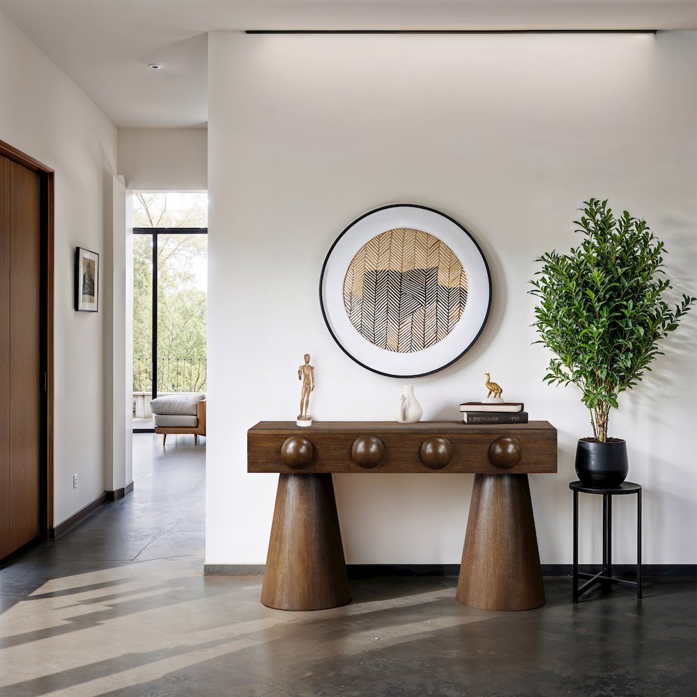 Bracciano Brown Oak Veneer Console Table. Picture 7