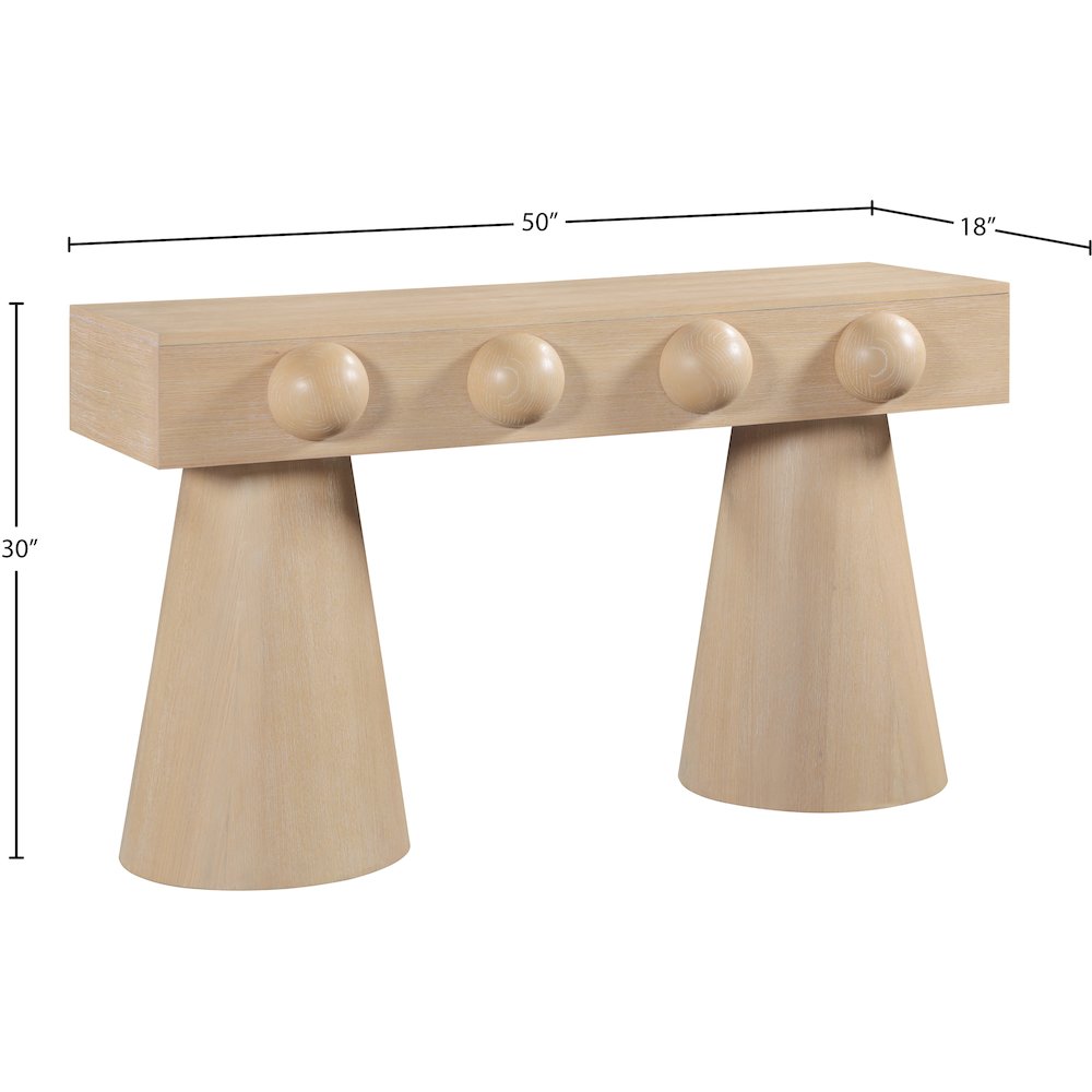 Bracciano Natural Oak Veneer Console Table. Picture 6