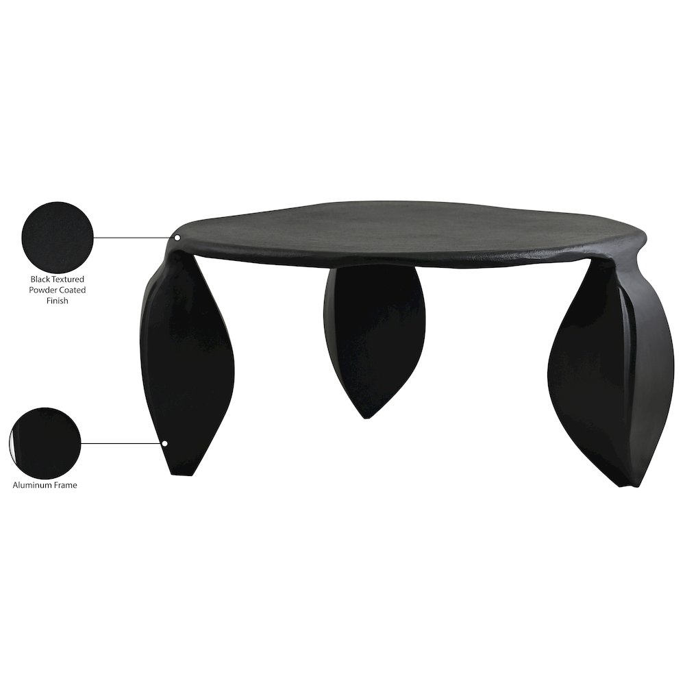 Pueblo Black Aluminum Coffee Table. Picture 5