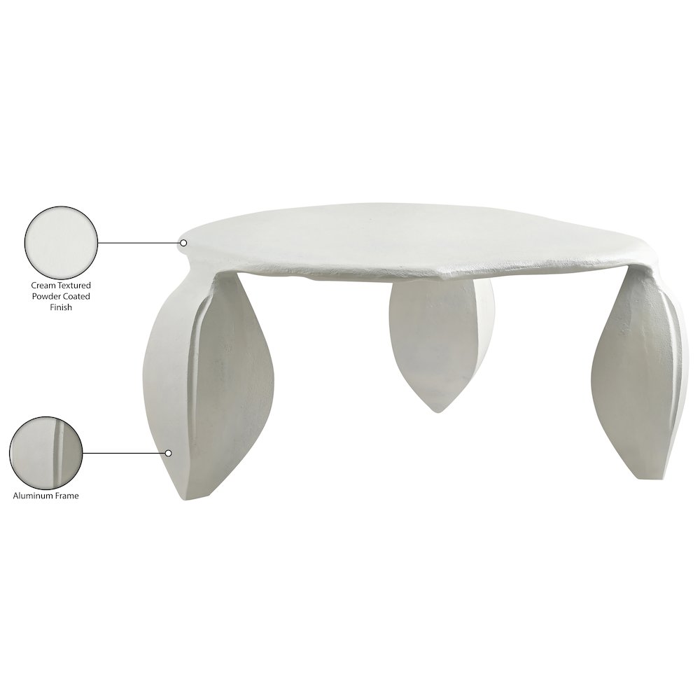 Pueblo Cream Aluminum Coffee Table. Picture 5