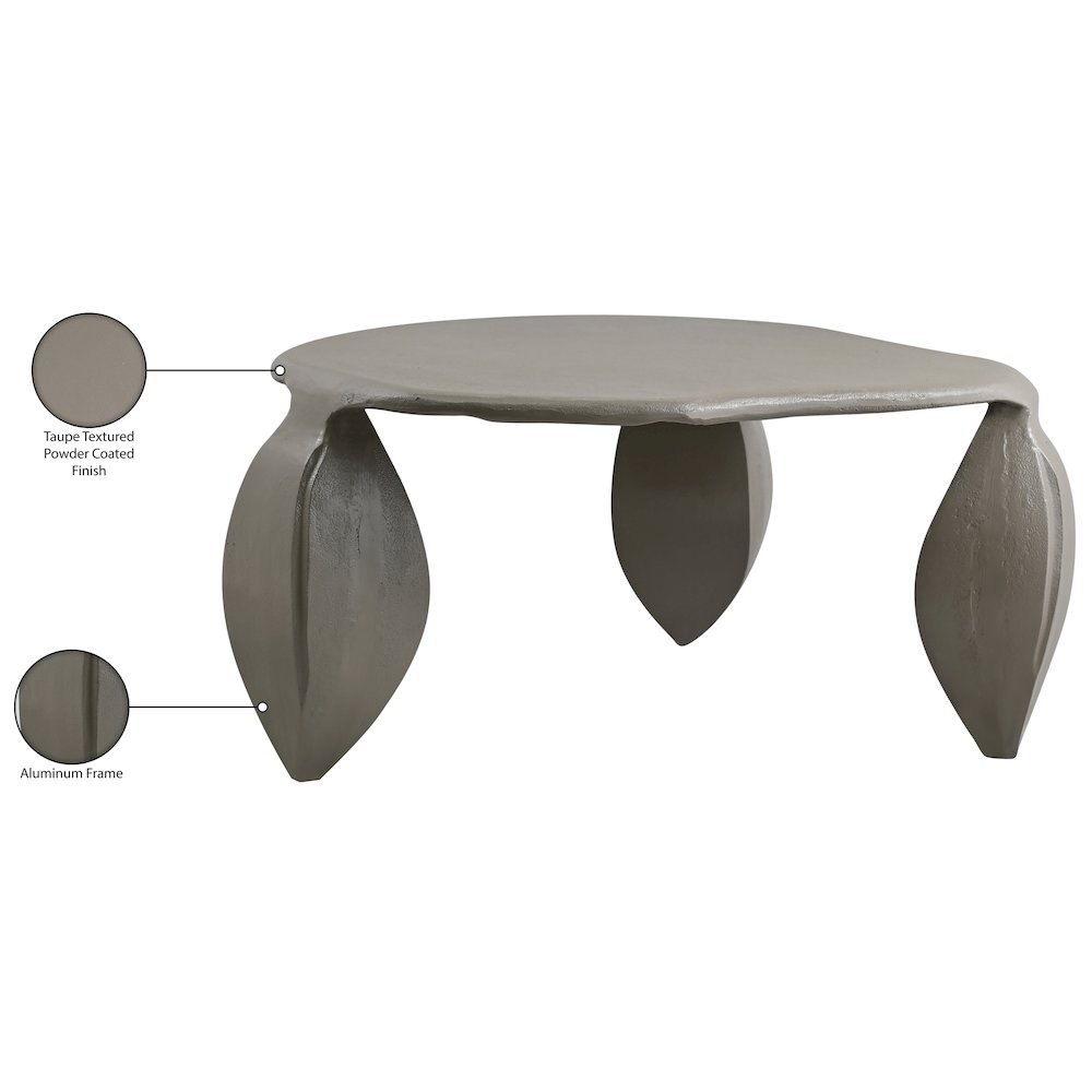 Pueblo Taupe Aluminum Coffee Table. Picture 5