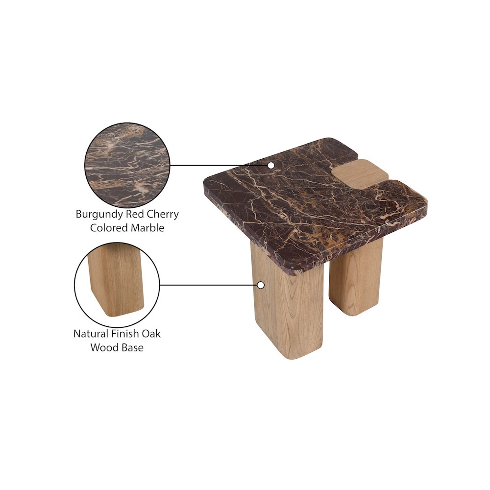 Ravenna Burgundy End Table. Picture 7