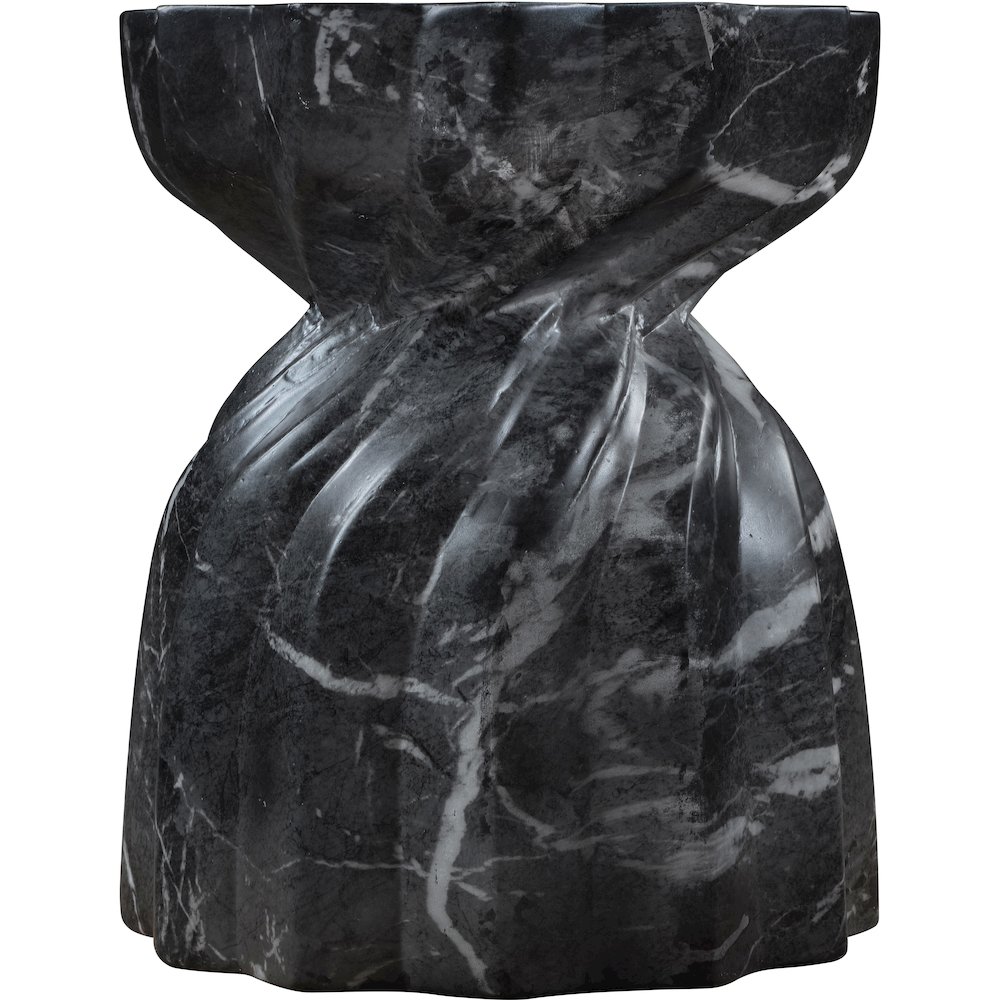 Caserta Black Marble Finish Concrete End Table. Picture 3