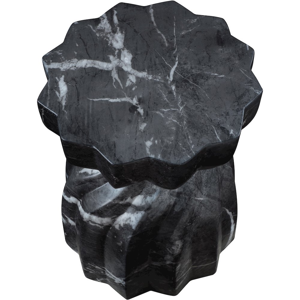 Caserta Black Marble Finish Concrete End Table. Picture 5