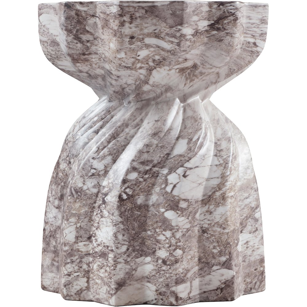 Caserta Brown Marble Finish Concrete End Table. Picture 3